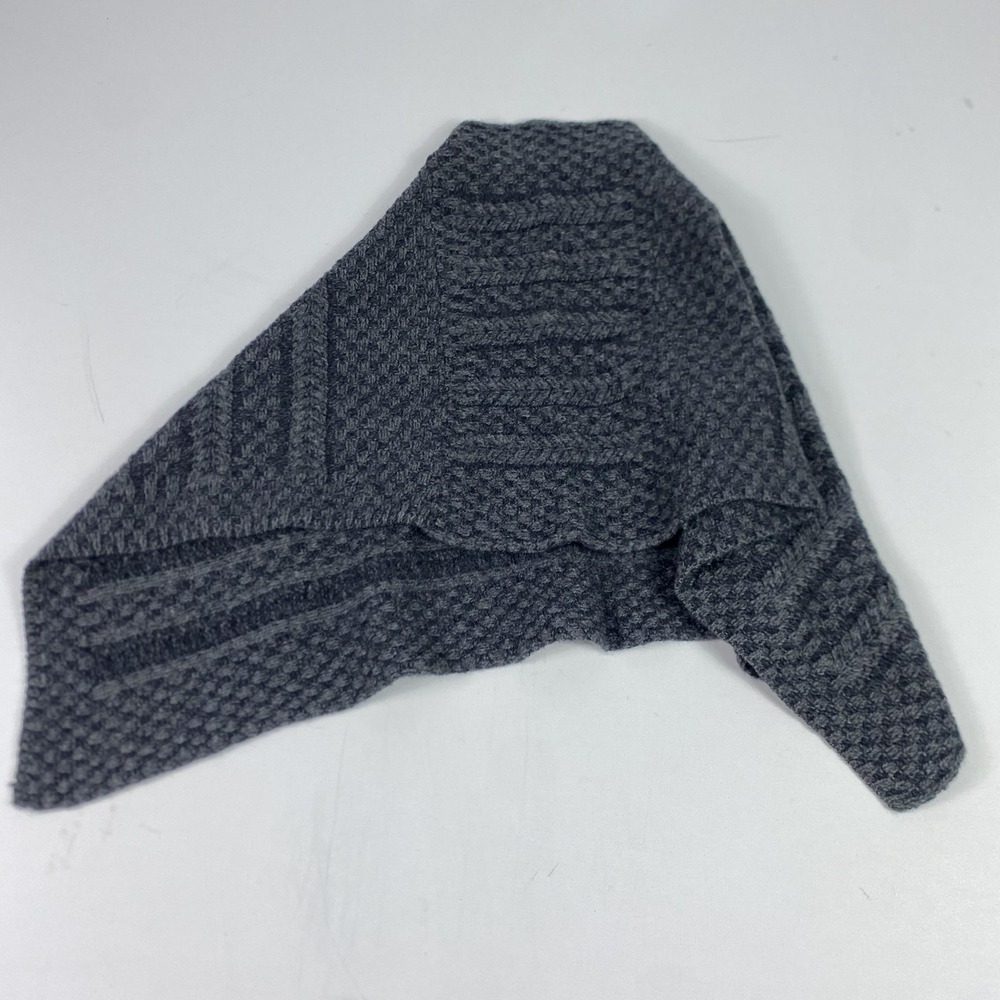 Aran Woollen Mills Poncho Womens Medium Gray Merino Wool Knit Cowl Made Ireland